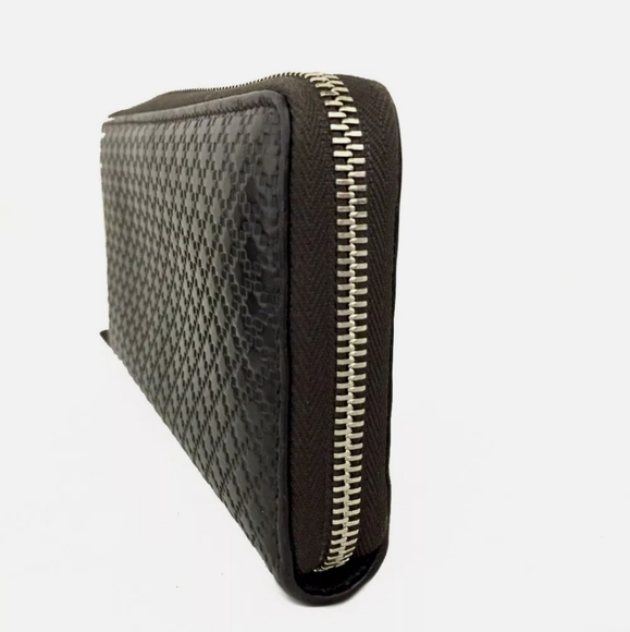 GUCCI DIAMANTE BROWN LEATHER ZIPPY AROUND LONG WALLET/B2359 - Picture 3 of 8